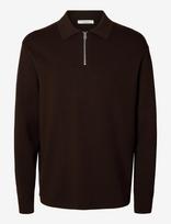 Selected - Slmteller Fn Half Zip Polo Noos - Polo marškinėliai ilgomis rankovėmis - Ruda