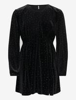 Kids Only - Kogvella L/S O-Neck Velvet Dress Jrs - Proginė suknelė - Juoda