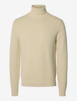 Selected - Slmdane Ls Knit Reg Struc Roll Neck Noos - Golfo kelnės - Kreminė spalva