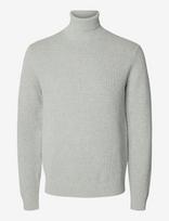 Selected - Slmdane Ls Knit Reg Struc Roll Neck Noos - Golfo kelnės - Pilka