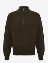 Filippa K - Wool Half Zip Sweater - Megztinis su užtrauktuku - Chaki spalva