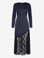 Malina - Suki Diagonal Cut Lace Midi Dress - Iki kelių ir midi suknelės - Tamsiai mėlyna