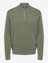 ONLY & SONS - Onsting Life Reg Half Zip Knit Noos - Megztinis su užtrauktuku - Chaki spalva