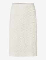 STINE GOYA - Crochet Lace, Pencil Elasticated Skirt - Pieštuko formos sijonas - Balta