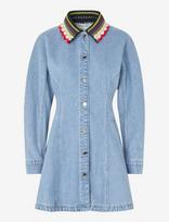 STINE GOYA - Double Rinse Denim, Collared Coat Mini Dress - Trumpa suknelė - Mėlyna