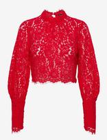 Bardot - Lace Georgia Top - Marškinėliai ilgomis rankovėmis - Raudona