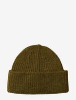 Selected - Slwlulu Wool Blend Knit Beanie Noos - Kepurė - Chaki spalva
