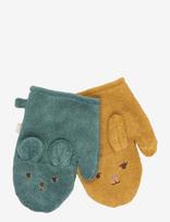 Fabelab - Bath Mitts - 2 Pack - Bear And Bunn - Audiniai - Marga / raštuota