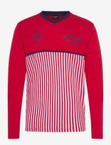 Hummel - Dbu 26 Fan 86 Block Cotton Tee Ls - Sportiniai futbolo marškinėliai - Raudona
