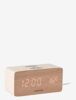 KARLSSON - Alarm Clock Block W. Phone Charger Led White Wash Veneer, White Led - Žadintuvas