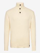 Superdry - Vintage Ribbed Henley - Polo marškinėliai ilgomis rankovėmis - Kreminė spalva