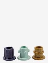 Serax - Candle Holder 01 Glazed Molly Set/3 - Žvakių laikiklis - Marga / raštuota