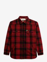 Superdry - Borg Check Overshirt - Lengva vasarinė striukė - Raudona