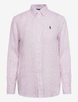 Polo Ralph Lauren - Classic Fit Striped Linen Shirt - Marškinėliai ilgomis rankovėmis - Violetinė