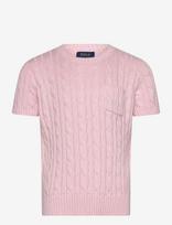 Ralph Lauren Kids - Cable-Knit Cotton Short-Sleeve Sweater - Marškinėliai trumpomis rankovėmis - Rožinė