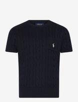 Ralph Lauren Kids - Cable-Knit Cotton Short-Sleeve Sweater - Marškinėliai trumpomis rankovėmis - Tamsiai mėlyna