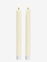 Sirius Home - Sille Lak Ivory Taper 2 Pak Set - LED žvakė - Kreminė spalva