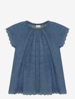 Minymo - Blouse Ss Chambrey - Palaidinės ir tunikos - Mėlyna