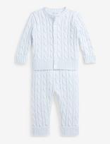 Ralph Lauren Baby - Cable-Knit Cotton Cardigan & Pant Set - Bodžių rinkinys - Mėlyna