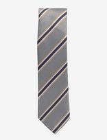 Lindbergh Black - Striped Tie 7 Cm - Kaklaraištis - Pilka