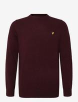Lyle & Scott - Lambswool Blend Crew Neck Jumper - Apvalios apykaklės megztinis - Burgundiška splava