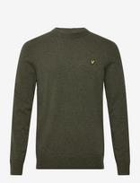 Lyle & Scott - Lambswool Blend Crew Neck Jumper - Apvalios apykaklės megztinis - Chaki spalva