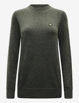 Lyle & Scott - Lambswool Blend Crew Neck Jumper - Apvalios apykaklės megztinis - Chaki spalva