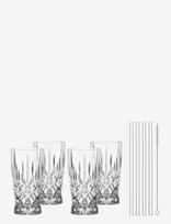 Nachtmann - Noblesse Latte Macchiato Glass 35Cl With Glass Straw 4-P - Stiklinė vandeniui - Nude