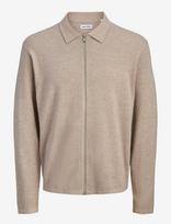 Jack & Jones - Jjcole Knit Zip Cardigan - Megztinis su užtrauktuku - Smėlio