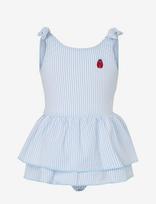 Vanilla Copenhagen - Baby Romper Swim Dress - Seersucker - Ladybug - Maudymosi kostiumėlis - Mėlyna