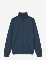 Mads Nørgaard - Light Terry Hans Half Zip Sweat - Megztinis su užtrauktuku - Tamsiai mėlyna