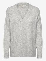 Cream - Crmerle Oz V-Neck Pullover - Megztinis - Pilka