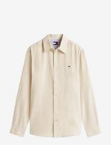 Tommy Jeans - Tjm Reg Linen Blend Shirt Ext - Lininiai marškiniai - Smėlio