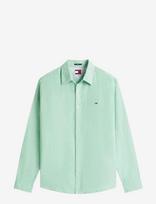 Tommy Jeans - Tjm Reg Linen Blend Shirt Ext - Lininiai marškiniai - Žalia