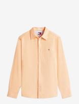 Tommy Jeans - Tjm Reg Linen Blend Shirt Ext - Lininiai marškiniai - Oranžinė