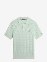 Tommy Hilfiger - Cable Short Sleeve Polo - Megzti polo marškinėliai trumpomis rankovėmis - Žalia