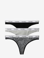 Calvin Klein - Thong 3Pk - Stringai - Pilka