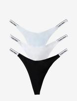 Calvin Klein - Dipped Thong 3Pk - Stringai - Marga / raštuota