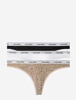 Calvin Klein - Thong 3Pk - Stringai - Juoda