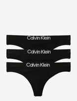Calvin Klein - Thong 3Pk - Stringai - Juoda