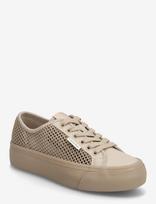 Calvin Klein - Vulc Flatf Lace Up Lin Mesh - Žemakulniai sportbačiai - Smėlio
