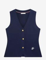 Tommy Hilfiger - Co Full Needle Slim Vest - Megzta liemenė - Tamsiai mėlyna