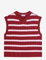 Tommy Hilfiger - Co Cable Mid Gg V-Nk Vest - Megzta liemenė - Burgundiška splava