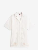 Tommy Jeans - Tjw Linnen Broderie Shirt Dress - Trumpa suknelė - Balta