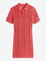 Tommy Jeans - Tjw Gmd Cable Sweater Polo Dress - Trumpa suknelė - Raudona