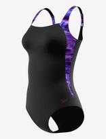 Speedo - Print Luna Lustre Swimsuit - Sportinis maudymosi kostiumėlis - Juoda