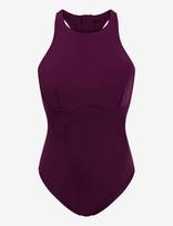 Speedo - Solid Racerback Zip Swimsuit - Sportinis maudymosi kostiumėlis - Burgundiška splava