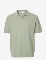 Selected - Slhmattis Ss Linen Blend Struc Polo Noos - Marškinėliai trumpomis rankovėmis - Žalia