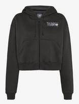 New Balance - Trackside Fleece Full Zip - Sportinis džemperis su gobtuvu - Juoda