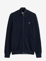 Gant - Waffle Knit Zip Cardigan - Megztinis su užtrauktuku - Tamsiai mėlyna